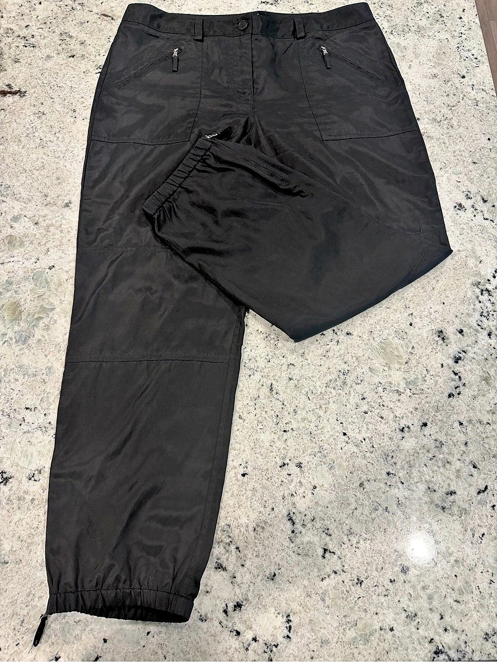 NWOT  *  TALBOTS Signature Zippered Jogger Travel Pants  |  Black